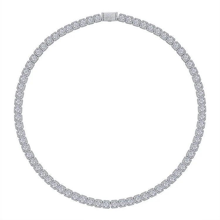 8mm 925 Silver Moissanite Ice Sugar Tennis Necklace