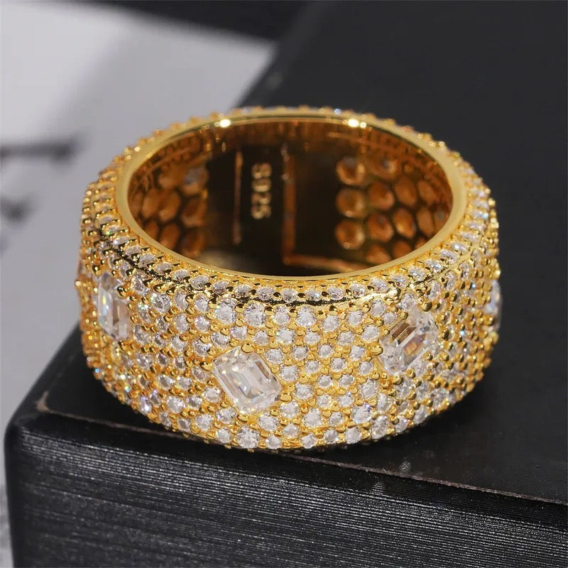 925 Silver Moissanite Cluster Ring