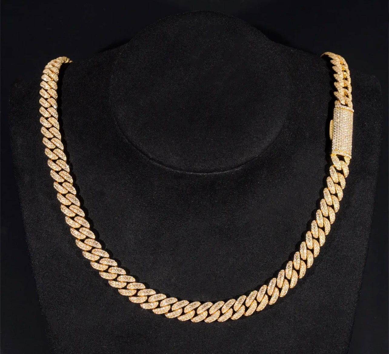 10mm 925 Silver Moissanite Cuban Necklace