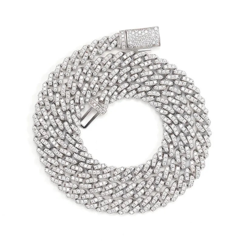 6mm 925 Silver Moissanite Cuban Necklace