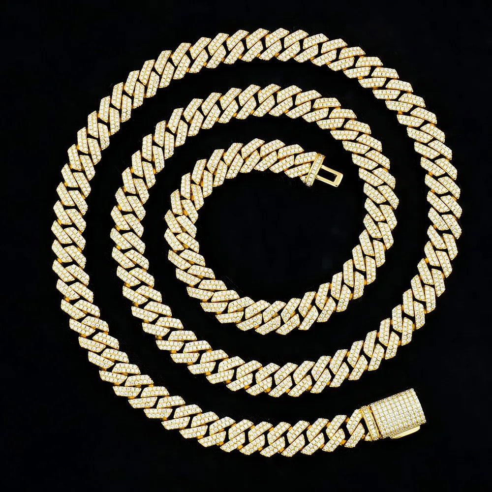 8mm 925 Silver Moissanite Cuban Necklace