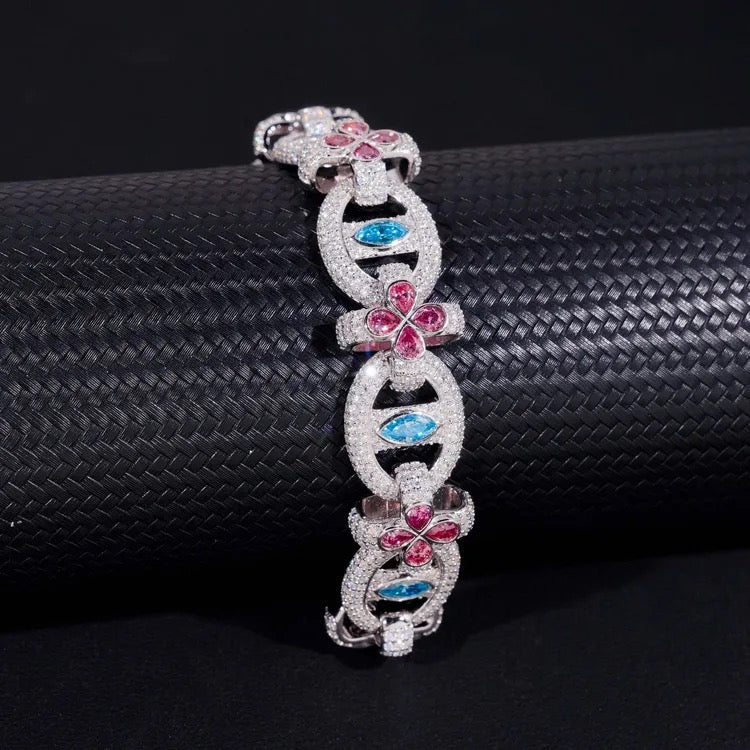 15mm 925 Silver Evil Eye Cuban Bracelet