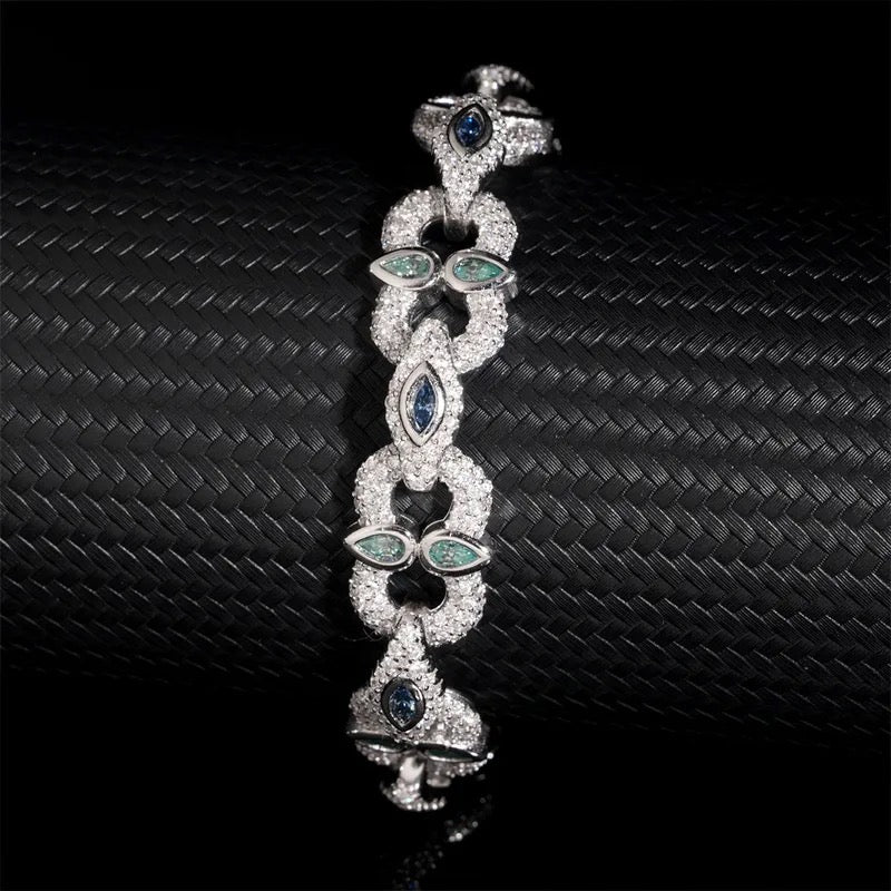 13mm 925 Silver Moissanite 8 Link Cuban Bracelet