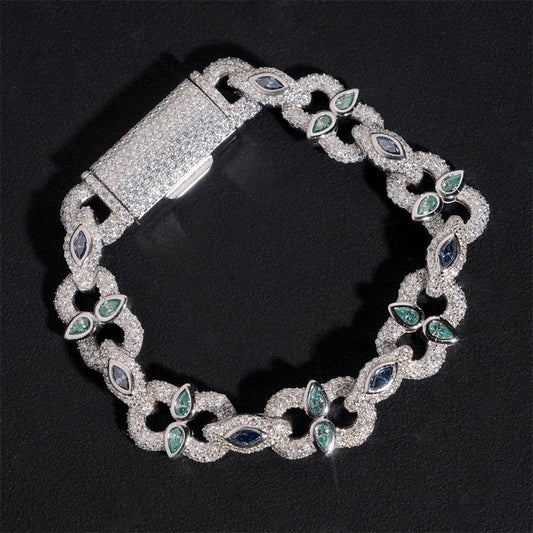 13mm 925 Silver Moissanite 8 Link Cuban Bracelet