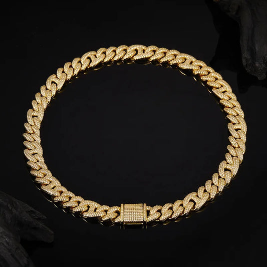 925 Silver Moissanite Cuban Gucci Necklace