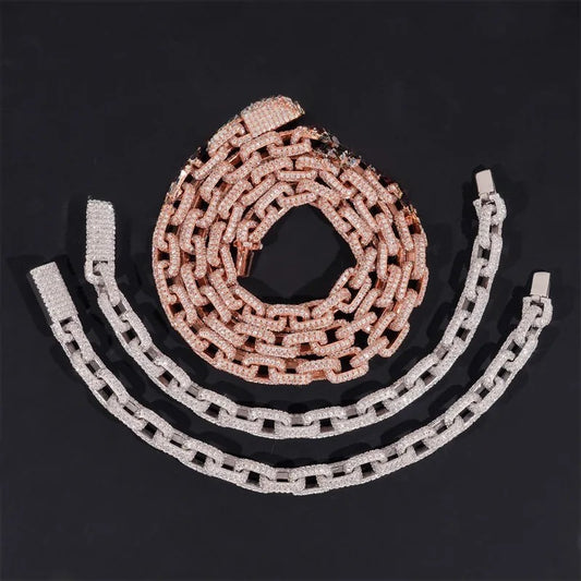 8mm 925 Silver Moissanite Link Necklace