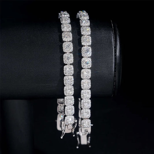 6mm 925 Silver Moissanite Ice Sugar Tennis Bracelet