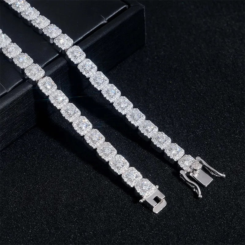 6mm 925 Silver Moissanite Ice Sugar Tennis Bracelet