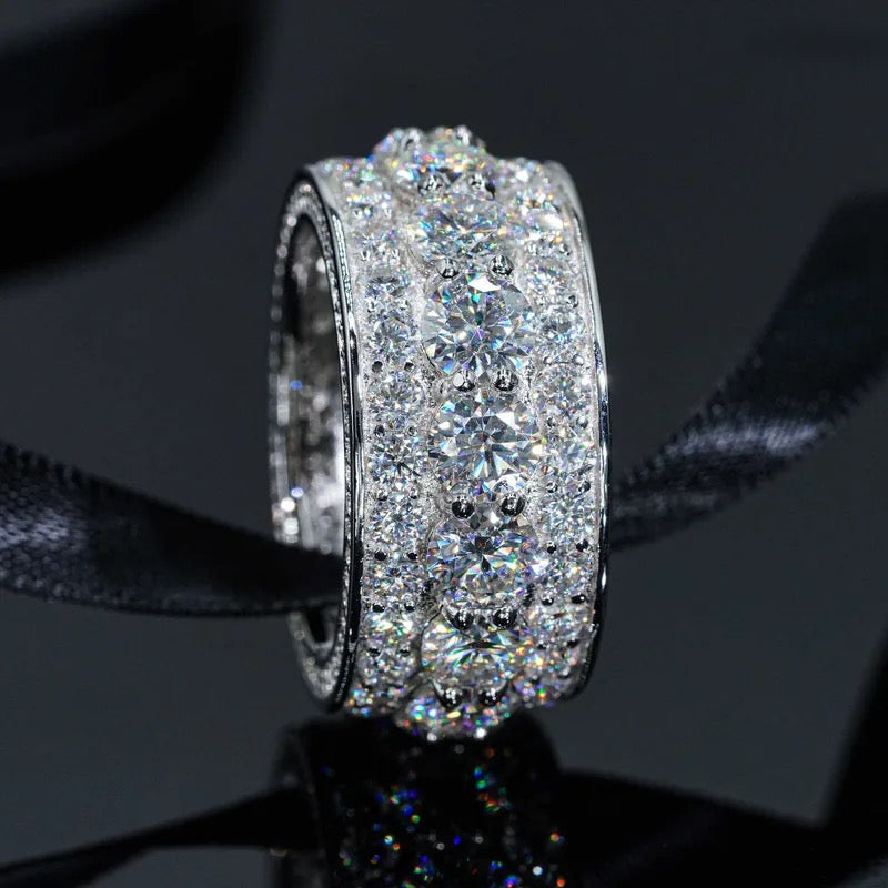 925 Silver Mens Moissanite Ring