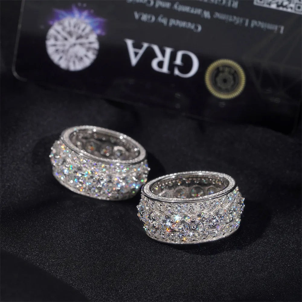 925 Silver Mens Moissanite Ring