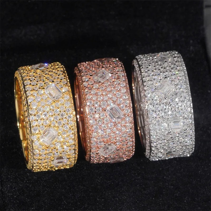 925 Silver Moissanite Cluster Ring