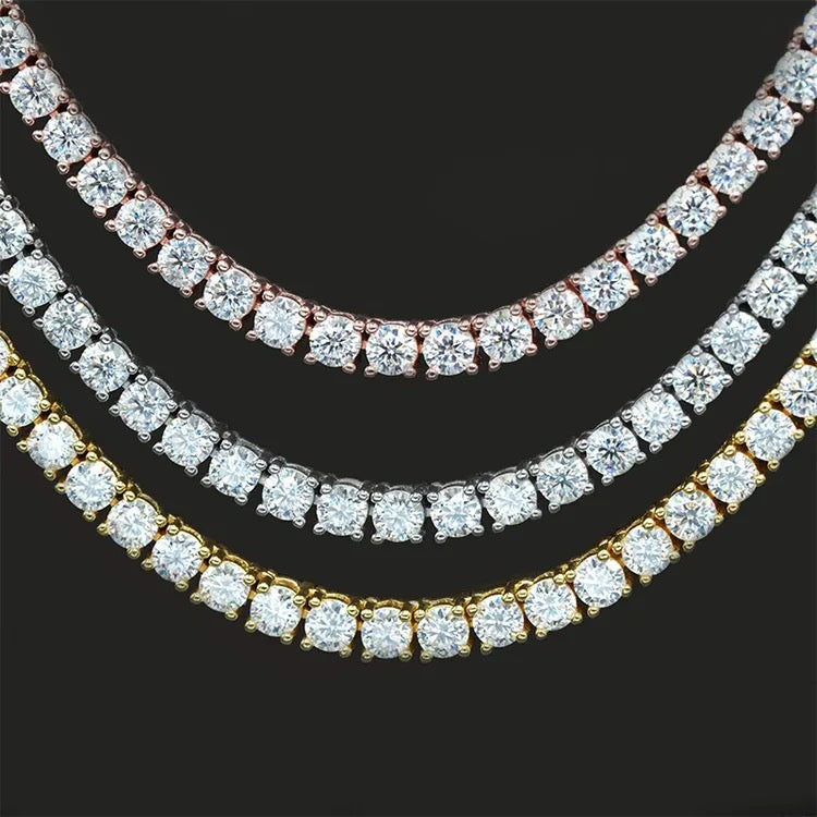 3mm 925 Silver Moissanite Tennis Necklace