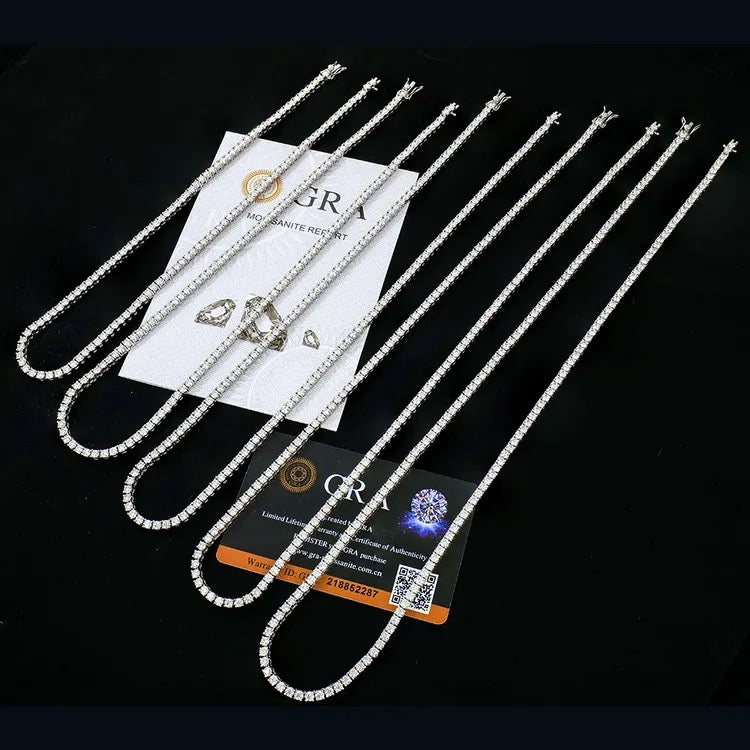 3mm 925 Silver Moissanite Tennis Necklace