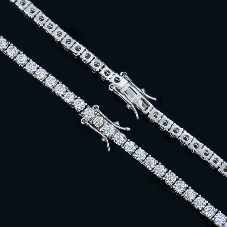 3mm 925 Silver Moissanite Tennis Necklace